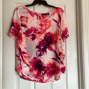 Apt. 9 Pink Floral Scoop Neck Blouse